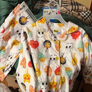 Colorful Emoji Print Pajama Set